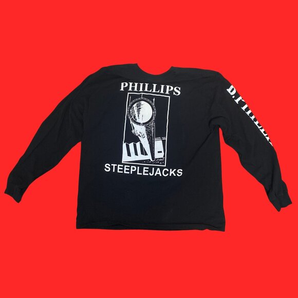 Vintage Phillips Steeplejacks Long Sleeve Graphic Tee | Black Ultra Cotton XL - Picture 4 of 10